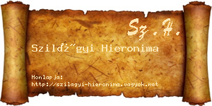 Szilágyi Hieronima névjegykártya